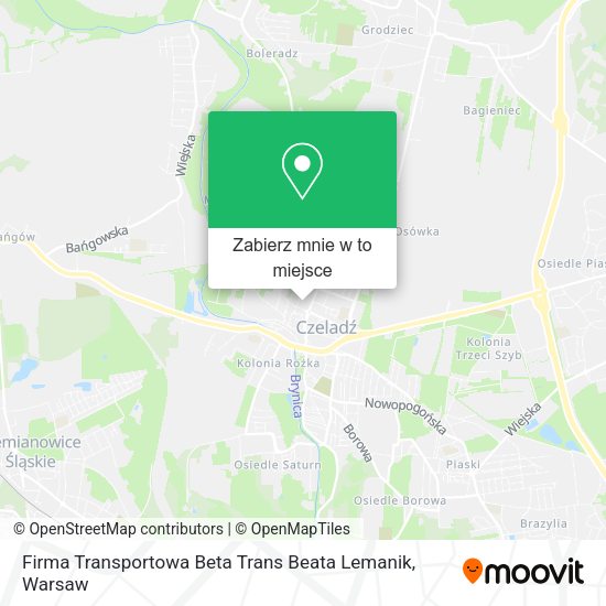 Mapa Firma Transportowa Beta Trans Beata Lemanik