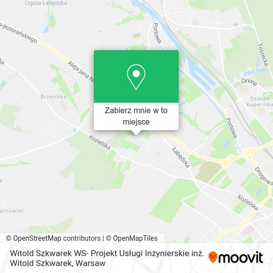 Mapa Witold Szkwarek WS- Projekt Usługi Inżynierskie inż. Witold Szkwarek