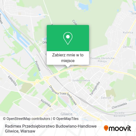 Mapa Radimex Przedsiębiorstwo Budowlano-Handlowe Gliwice