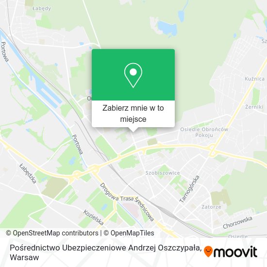 Mapa Pośrednictwo Ubezpieczeniowe Andrzej Oszczypała