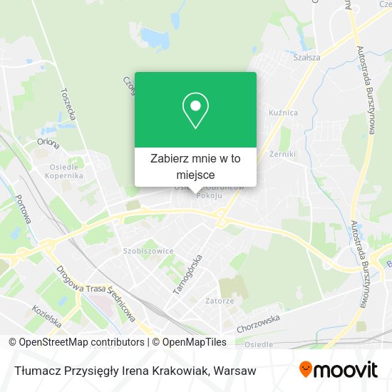 Mapa Tłumacz Przysięgły Irena Krakowiak