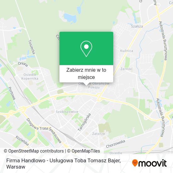 Mapa Firma Handlowo - Usługowa Toba Tomasz Bajer