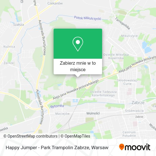 Mapa Happy Jumper - Park Trampolin Zabrze