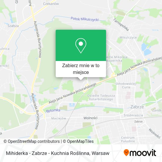 Mapa Mihiderka - Zabrze - Kuchnia Roślinna