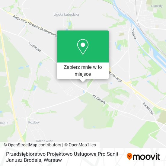 Mapa Przedsiębiorstwo Projektowo Usługowe Pro Sanit Janusz Brodala