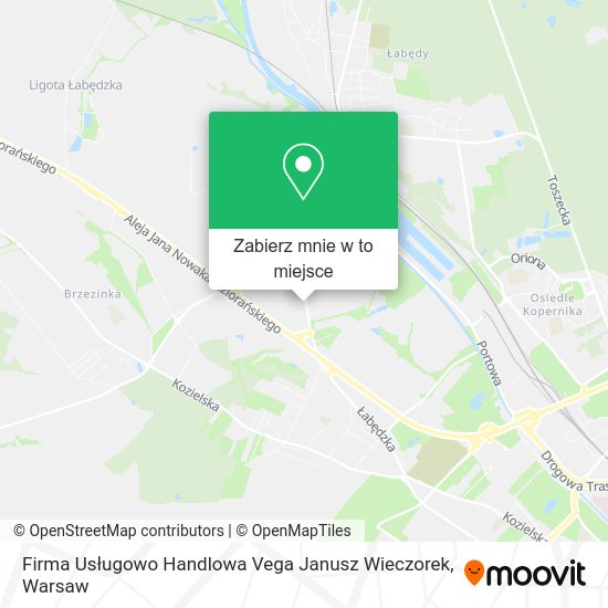 Mapa Firma Usługowo Handlowa Vega Janusz Wieczorek