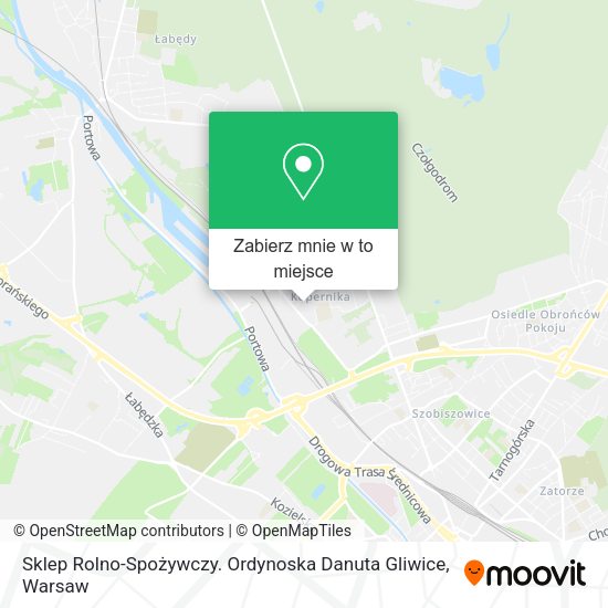 Mapa Sklep Rolno-Spożywczy. Ordynoska Danuta Gliwice