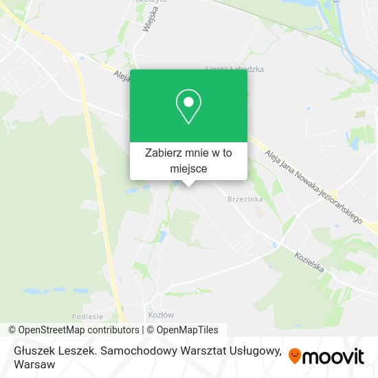 Mapa Głuszek Leszek. Samochodowy Warsztat Usługowy