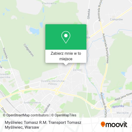 Mapa Myśliwiec Tomasz R.M. Transport Tomasz Myśliwiec