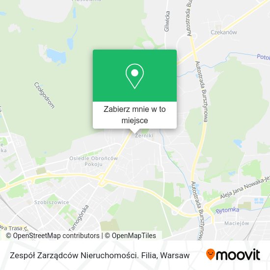 Mapa Zespół Zarządców Nieruchomości. Filia