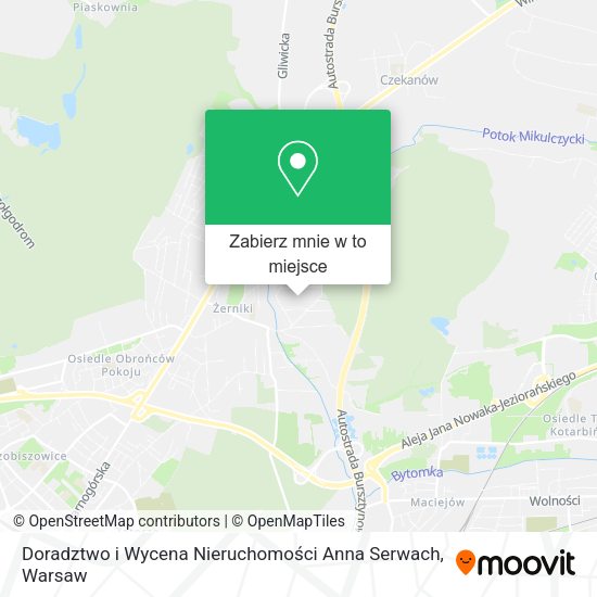 Mapa Doradztwo i Wycena Nieruchomości Anna Serwach