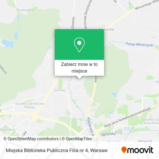 Mapa Miejska Biblioteka Publiczna Filia nr 4