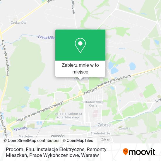 Mapa Procom. Fhu. Instalacje Elektryczne, Remonty Mieszkań, Prace Wykończeniowe