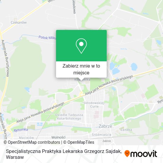 Mapa Specjalistyczna Praktyka Lekarska Grzegorz Sajdak