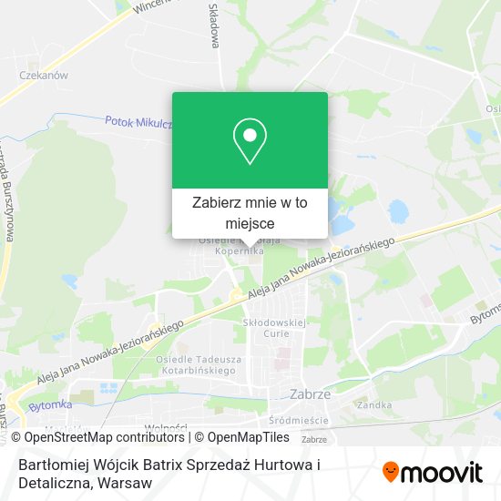 Mapa Bartłomiej Wójcik Batrix Sprzedaż Hurtowa i Detaliczna