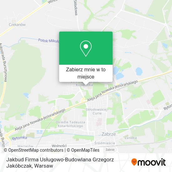 Mapa Jakbud Firma Usługowo-Budowlana Grzegorz Jakóbczak