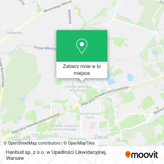 Mapa Hanbud sp. z o.o. w Upadłości Likwidacyjnej