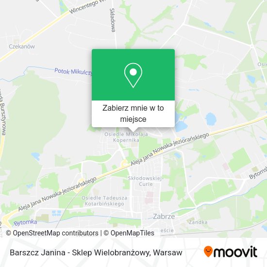 Mapa Barszcz Janina - Sklep Wielobranżowy