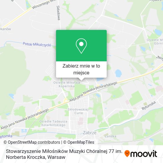 Mapa Stowarzyszenie Miłośników Muzyki Chóralnej 77 im. Norberta Kroczka