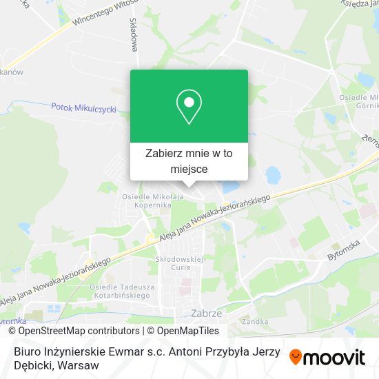 Mapa Biuro Inżynierskie Ewmar s.c. Antoni Przybyła Jerzy Dębicki