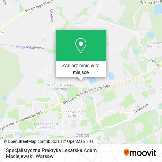 Mapa Specjalistyczna Praktyka Lekarska Adam Maciejewski