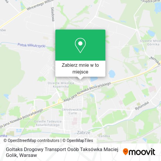 Mapa Goltaks Drogowy Transport Osób Taksówka Maciej Golik