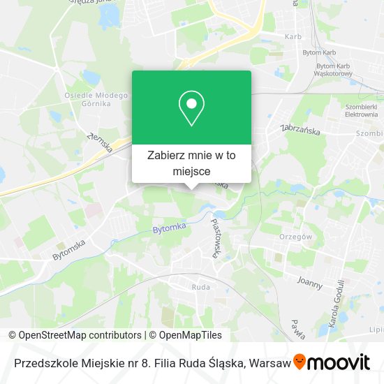 Mapa Przedszkole Miejskie nr 8. Filia Ruda Śląska