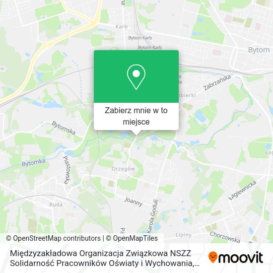 Mapa Międzyzakładowa Organizacja Związkowa NSZZ Solidarność Pracowników Oświaty i Wychowania