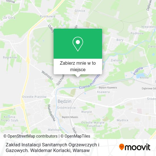 Mapa Zakład Instalacji Sanitarnych Ogrzewczych i Gazowych. Waldemar Korlacki