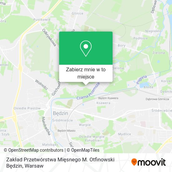 Mapa Zakład Przetwórstwa Mięsnego M. Otfinowski Będzin