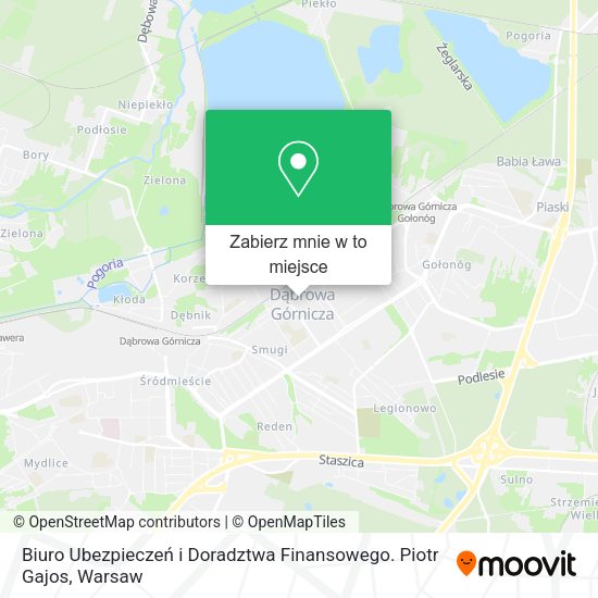 Mapa Biuro Ubezpieczeń i Doradztwa Finansowego. Piotr Gajos