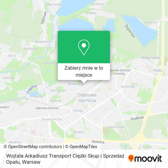 Mapa Wojtala Arkadiusz Transport Ciężki Skup i Sprzedaż Opału