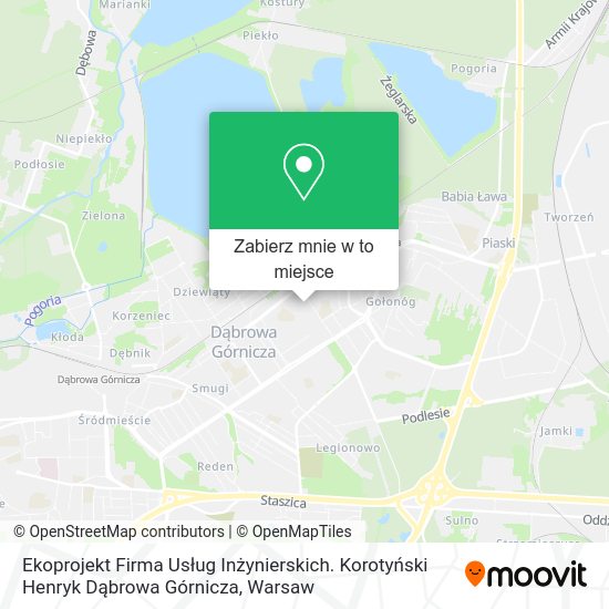 Mapa Ekoprojekt Firma Usług Inżynierskich. Korotyński Henryk Dąbrowa Górnicza