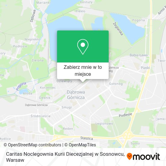 Mapa Caritas Noclegownia Kurii Diecezjalnej w Sosnowcu