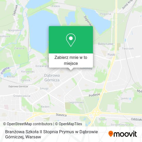 Mapa Branżowa Szkoła II Stopnia Prymus w Dąbrowie Górniczej