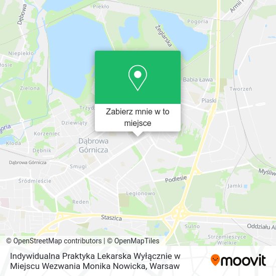 Mapa Indywidualna Praktyka Lekarska Wyłącznie w Miejscu Wezwania Monika Nowicka