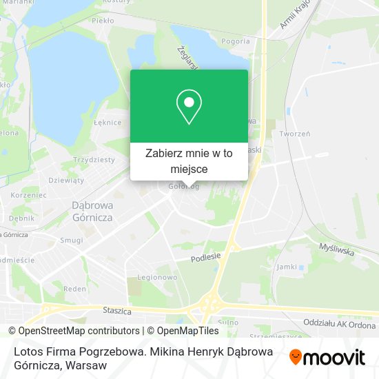 Mapa Lotos Firma Pogrzebowa. Mikina Henryk Dąbrowa Górnicza