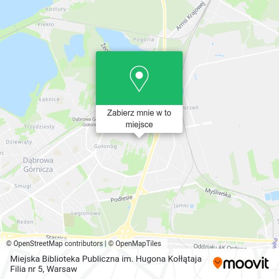 Mapa Miejska Biblioteka Publiczna im. Hugona Kołłątaja Filia nr 5