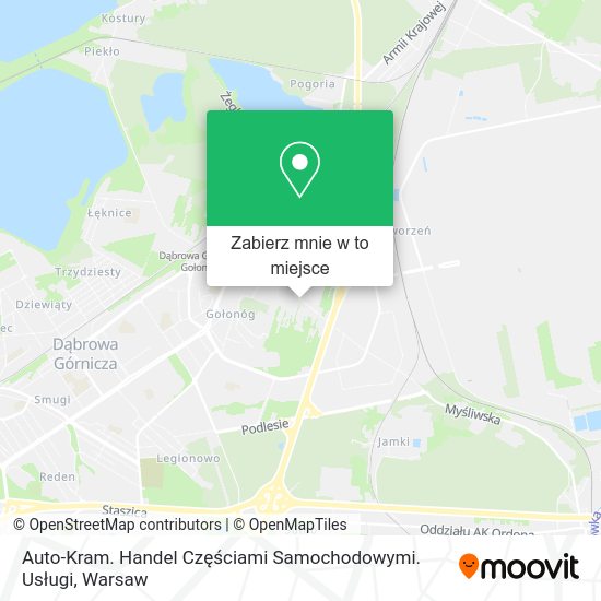 Mapa Auto-Kram. Handel Częściami Samochodowymi. Usługi