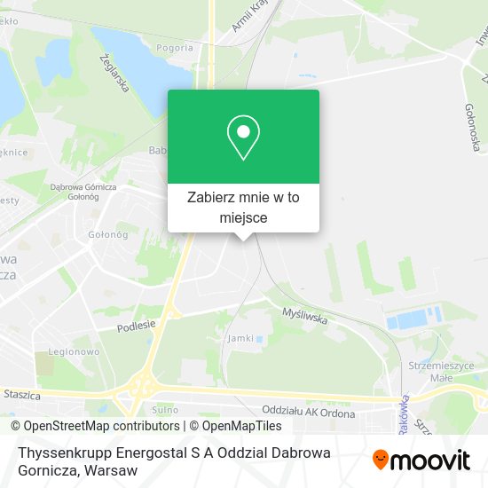Mapa Thyssenkrupp Energostal S A Oddzial Dabrowa Gornicza
