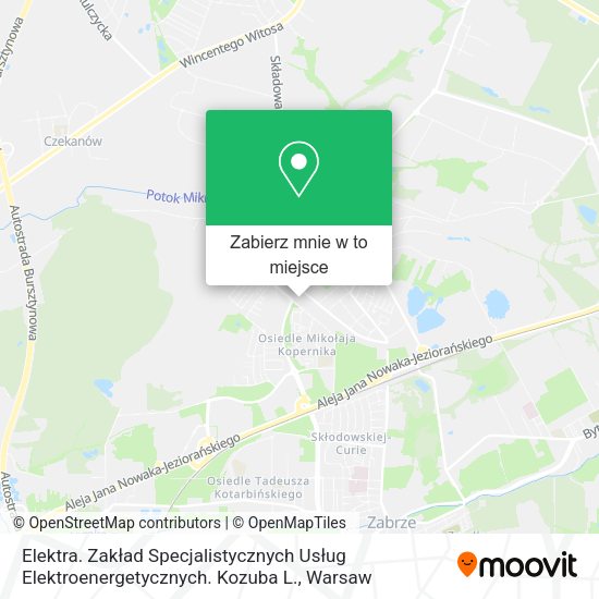 Mapa Elektra. Zakład Specjalistycznych Usług Elektroenergetycznych. Kozuba L.