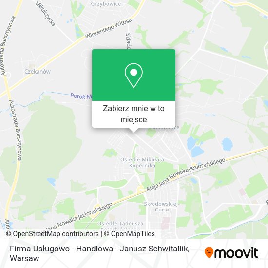 Mapa Firma Usługowo - Handlowa - Janusz Schwitallik