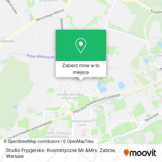 Mapa Studio Fryzjersko- Kosmetyczne Mr.&Mrs. Zabrze