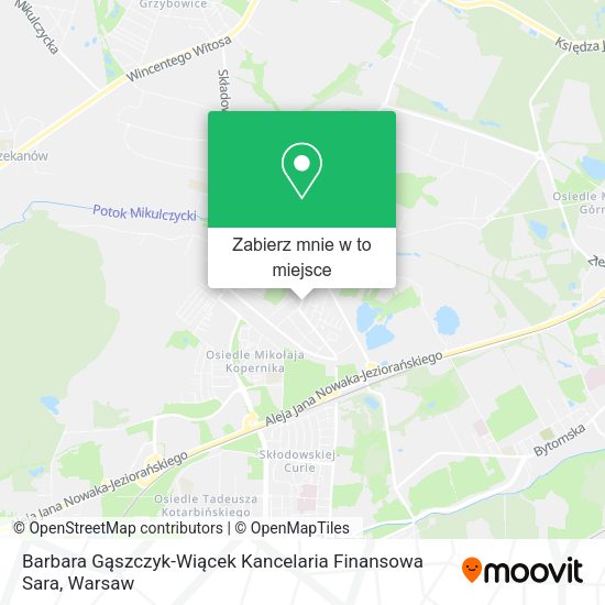 Mapa Barbara Gąszczyk-Wiącek Kancelaria Finansowa Sara