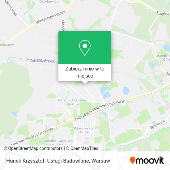 Mapa Hunek Krzysztof. Usługi Budowlane