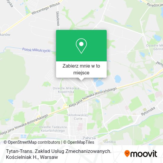 Mapa Tytan-Trans. Zakład Usług Zmechanizowanych. Kościelniak H.