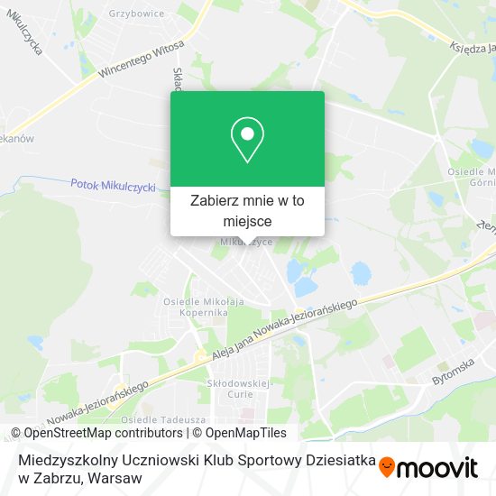 Mapa Miedzyszkolny Uczniowski Klub Sportowy Dziesiatka w Zabrzu