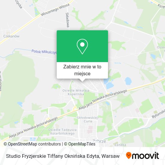 Mapa Studio Fryzjerskie Tiffany Oknińska Edyta