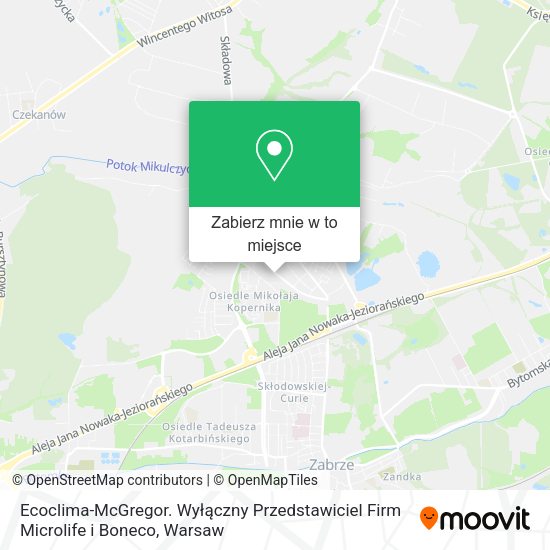 Mapa Ecoclima-McGregor. Wyłączny Przedstawiciel Firm Microlife i Boneco