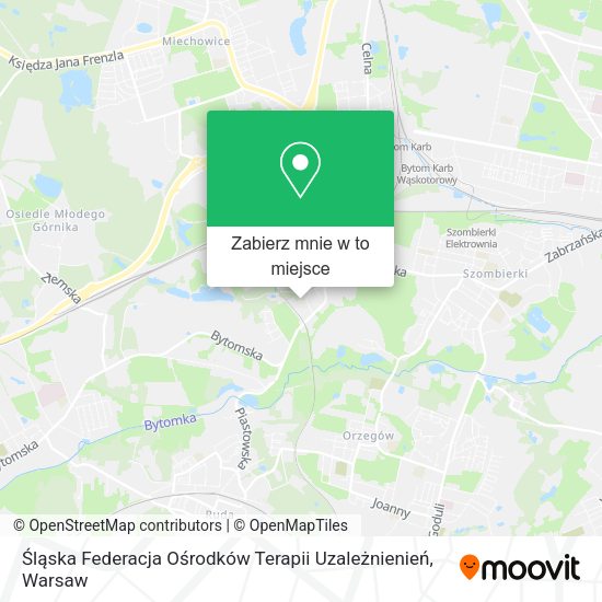 Mapa Śląska Federacja Ośrodków Terapii Uzależnienień